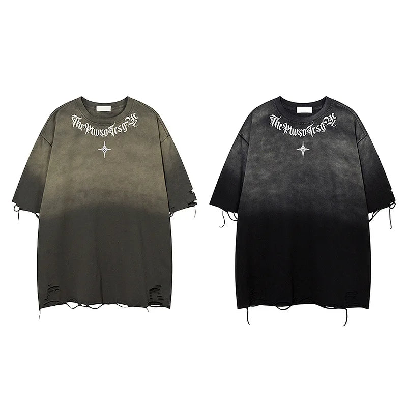 Men's Short  Sleeve T-Short Baggy Causal Oversize Summer Tops American Style High Street Fashion Heavy Pure Cotton T-shirt