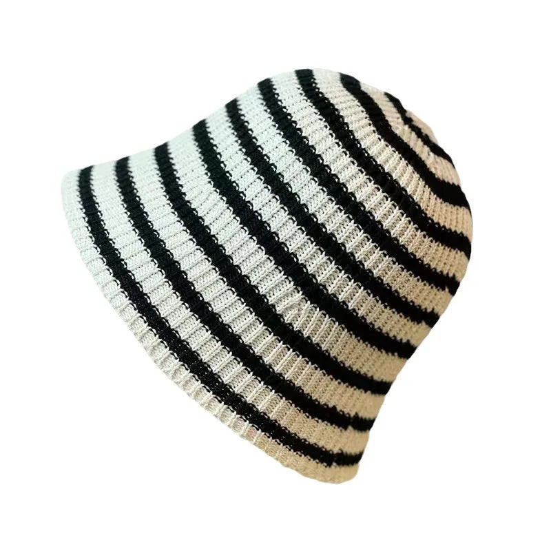 Gorras Para Hombres Striped Hollow Women Bucket Hat Spring Summer Outdoor Sunscreen Weave Breathable Fisherman Versatile Travel