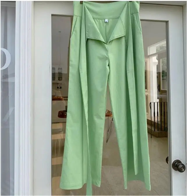 Women Casual High Waist Trouser 2023 Fashion Ladies Office Solid Wide-leg Pantalon Female Slack Pants