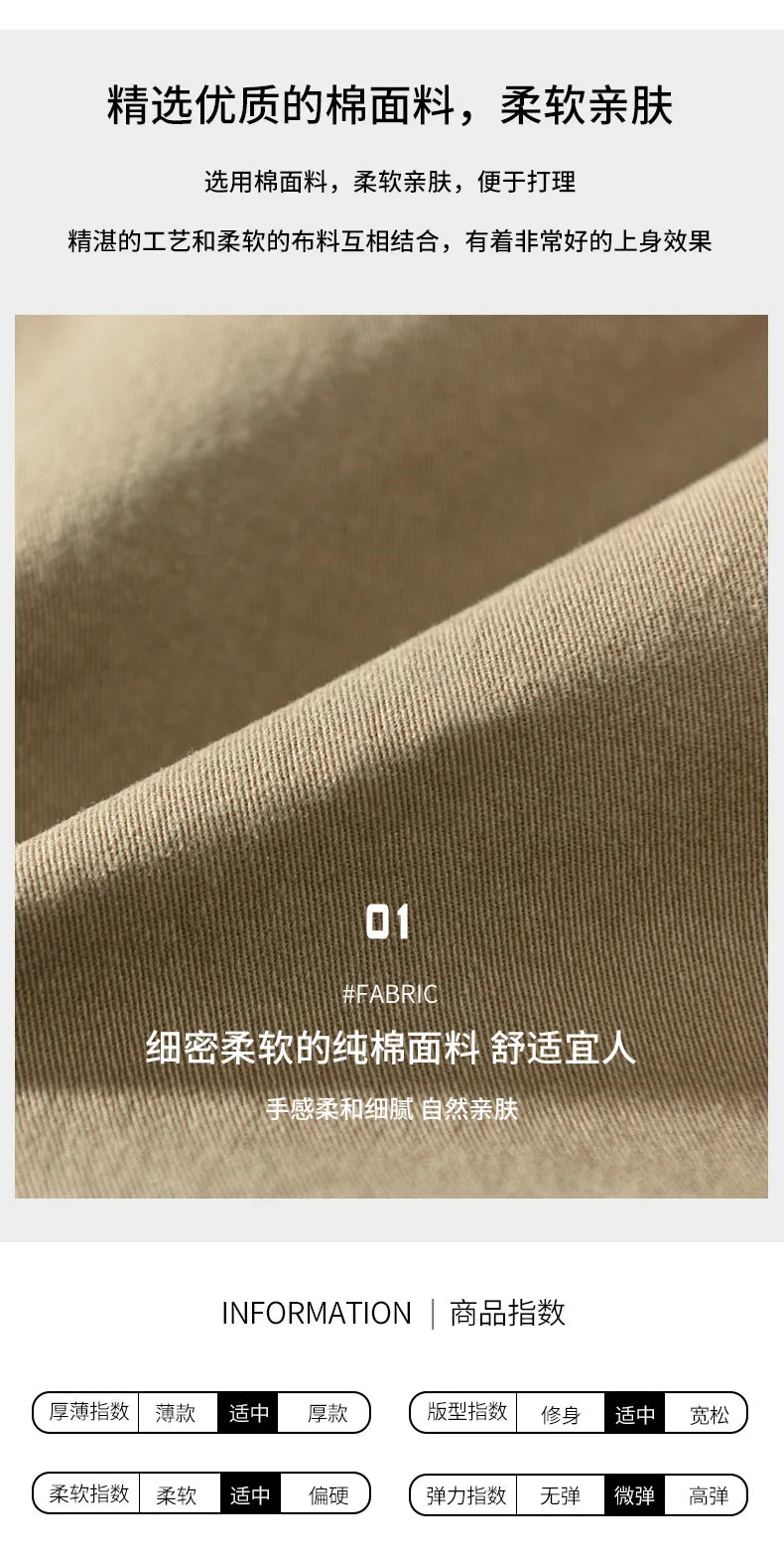 2025 Men's Cotton Vintage Cargo Pants Spring Autumn Fashion Beading Design Solid Baggy Pants Casual Streetwear Men Joggers Pants