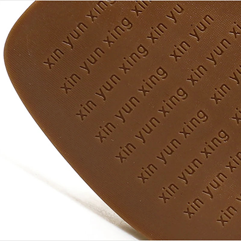 2025 Summer Women's Slippers Leather Square Head Women's Flat Shoes Designer Beach Women's Slippers