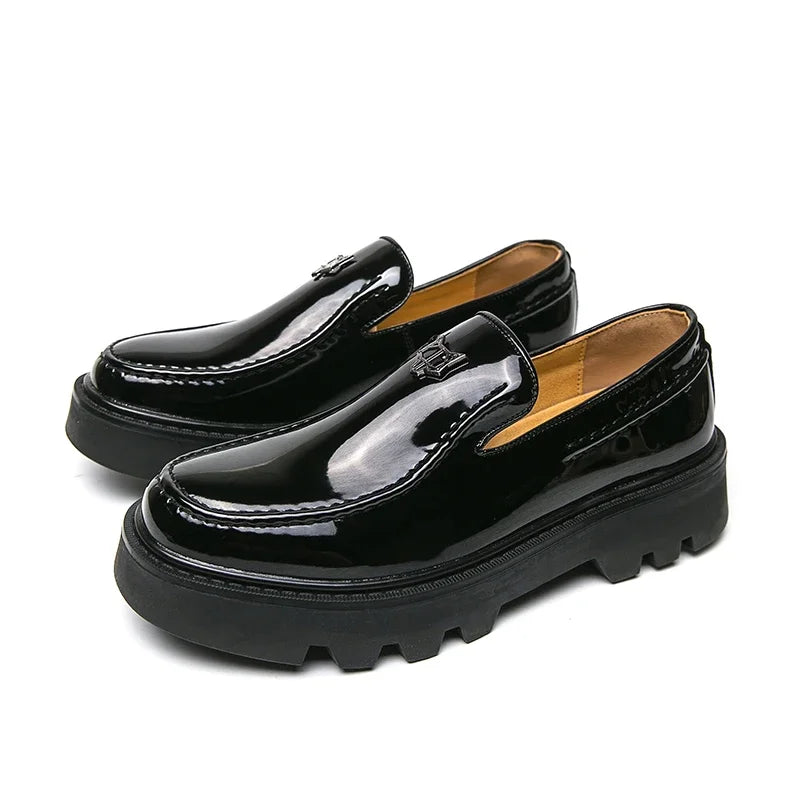 New Black Loafers Men Pu Leather Shoes Breathable Slip-On Solid Casual Shoes Handmade Men Dress Shoes