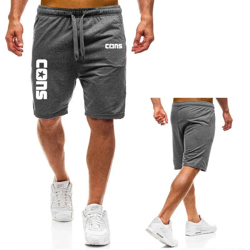 Men's running shorts, summer jogging training shorts, shoelaces with pockets, COSN printed casual shorts, slim fit