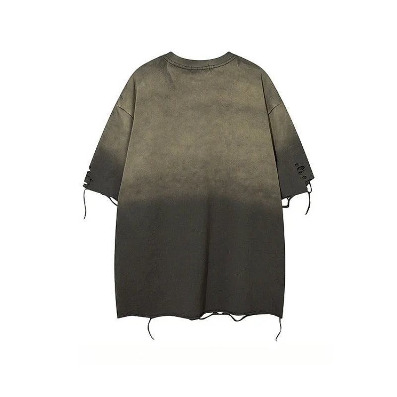 Men's Short  Sleeve T-Short Baggy Causal Oversize Summer Tops American Style High Street Fashion Heavy Pure Cotton T-shirt