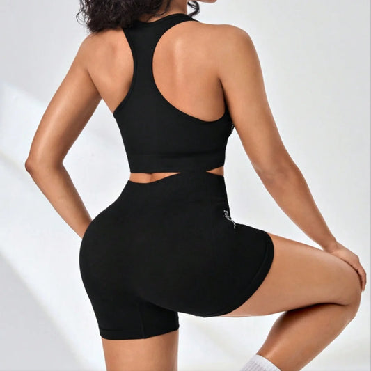 Seamless Printing High Elastic Sports Bra Underwear Yoga Suit Running Fitness Sports Two-piece Set