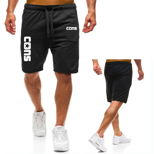 Men's running shorts, summer jogging training shorts, shoelaces with pockets, COSN printed casual shorts, slim fit